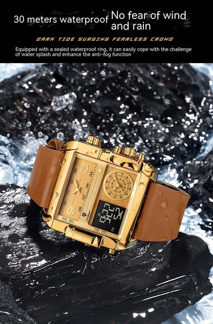 Men's Dual Display Quartz Watch Men's Fashion Double Display Electronic | Ectron Online