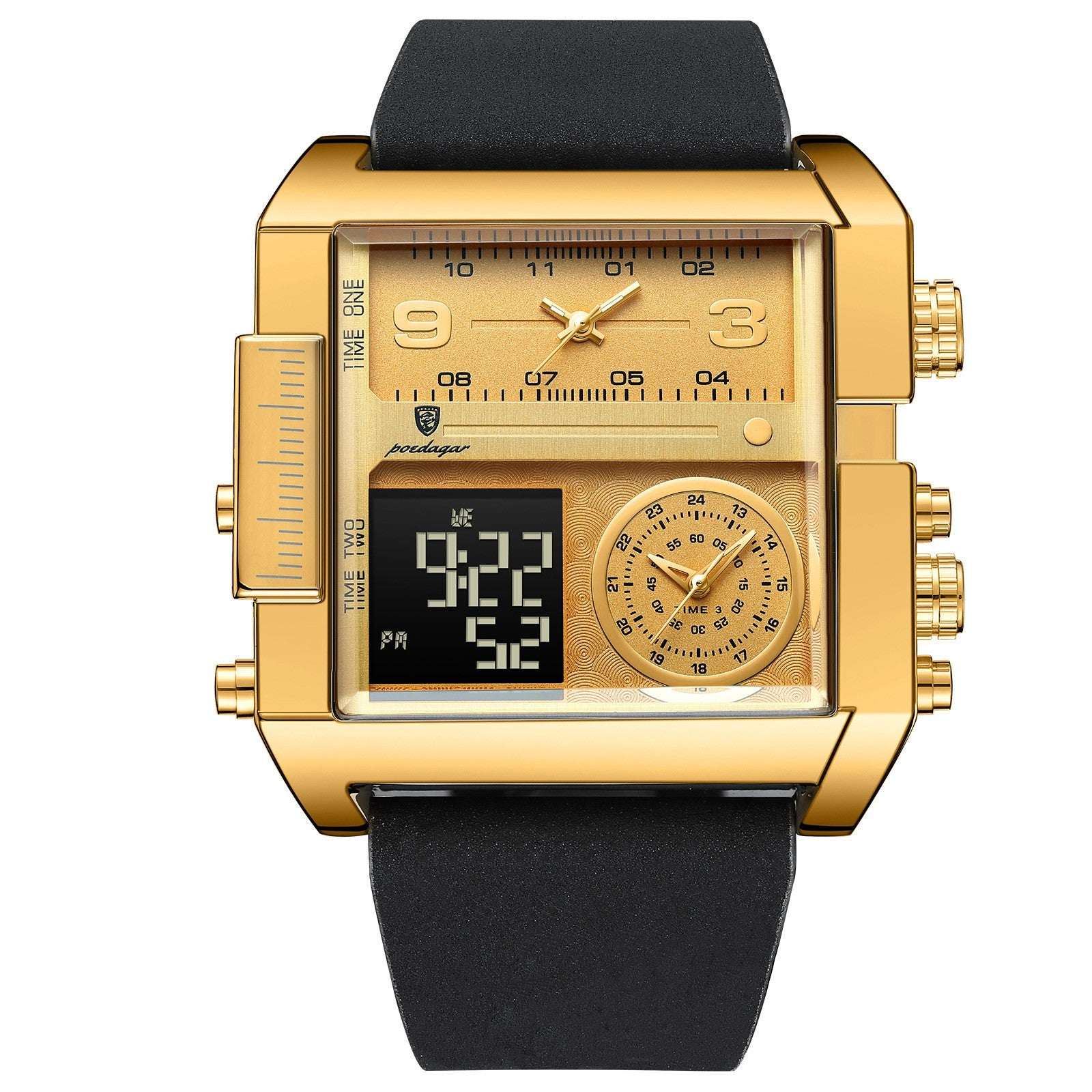 Men's Dual Display Quartz Watch Men's Fashion Double Display Electronic | Ectron Online