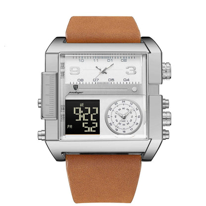 Men's Dual Display Quartz Watch Men's Fashion Double Display Electronic | Ectron Online