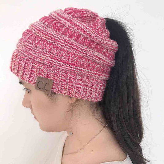 Knitted Ponytail Hat - Women's Fashion Wool Hat for Stylish Comfort Hats & Caps | Ectron Online