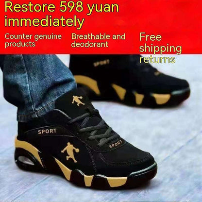 Men’s Winter Cotton-Padded High-Top Leather Shoes – Warm & Velvet Winter Cotton-padded Leather Shoes Male | Ectron Online