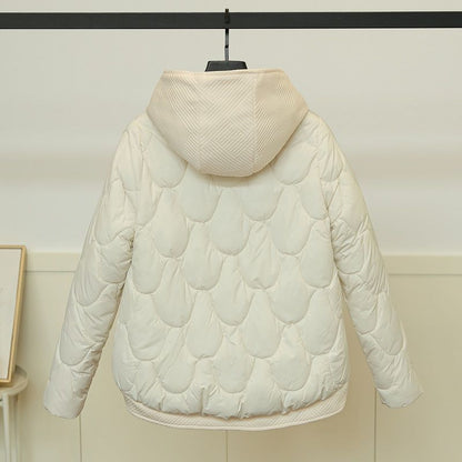 Women's Cotton-padded Short Fake Two-piece Hooded Casual Coat