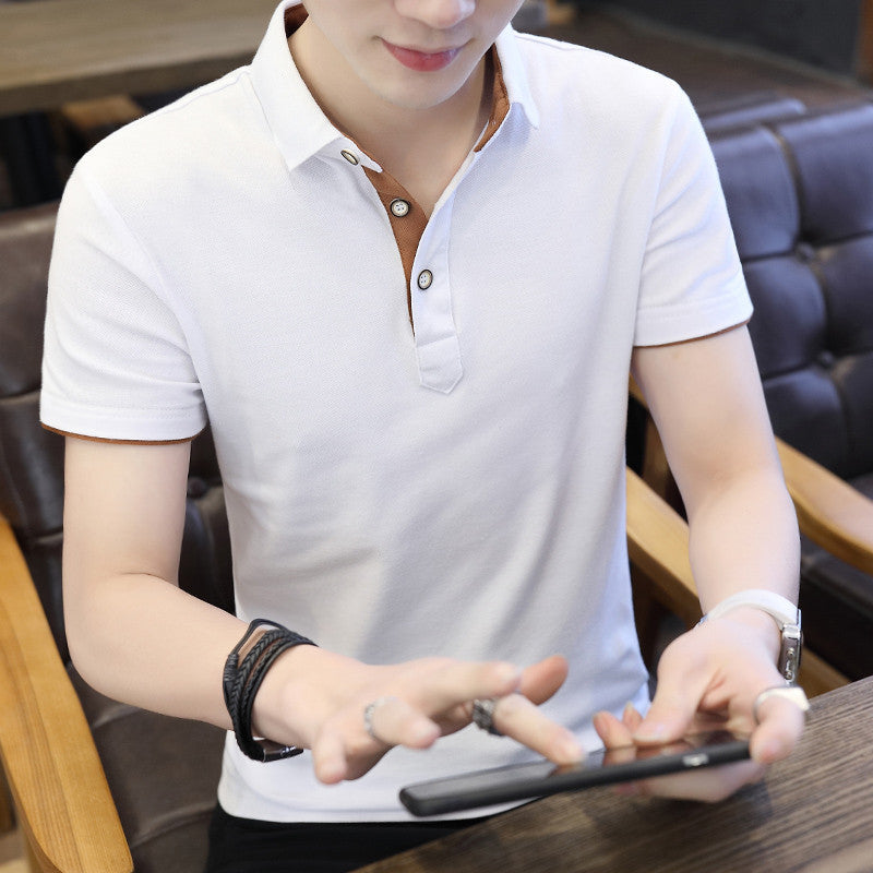 Men’s Casual Patchwork Polo Shirt – Zipper Collar Summer Top Polo Shirt For Men Casual Short Sleeve P | Ectron Online