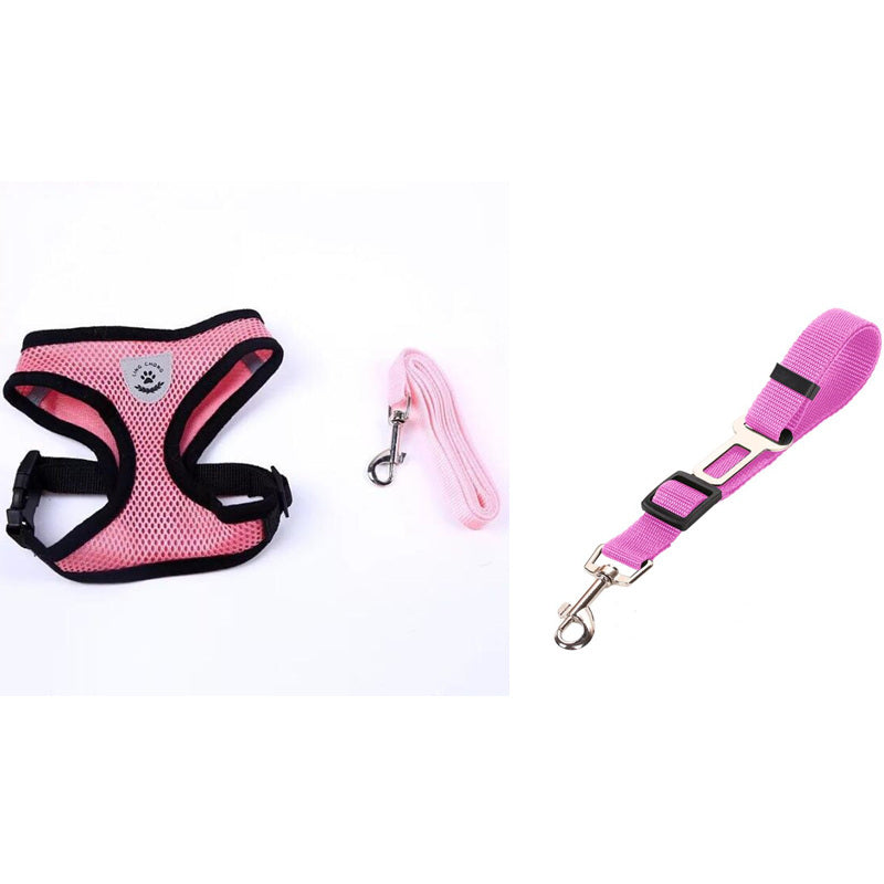 Adjustable Pet Safety Harness and Leash Pet Car Seat Belt Pet Leash | Ectron Online