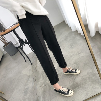 Nine points loose casual straight-leg suit pants