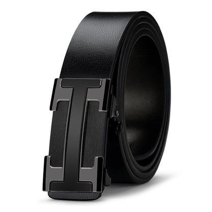 Men's Inner Wear Toothless Automatic Buckle Belt Business Casual All-match Trendy Two-layer Cowhide