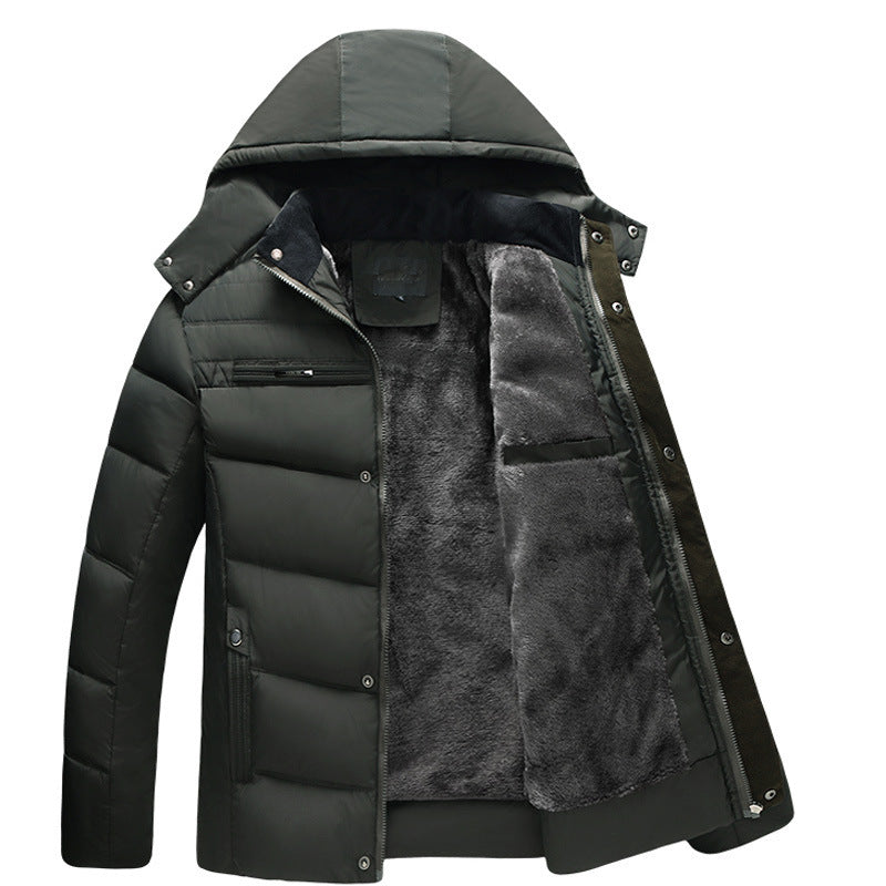 Hooded slim fit plus down padded down jacket men