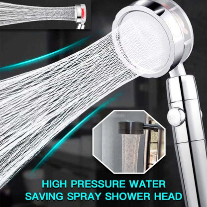 Chrome shower head with fine spray outlet and round face