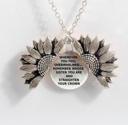 Sunflower Double-layer Lettering Necklace