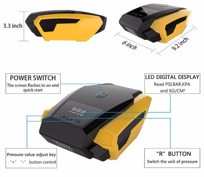 Portable Car Air Pump & Digital Tire Inflator