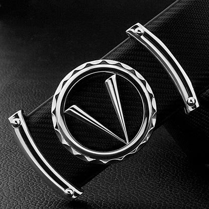 {{ brand }} Men's Leather Belts - All Styles&nbsp; 4 Silver logo - Men's Belts