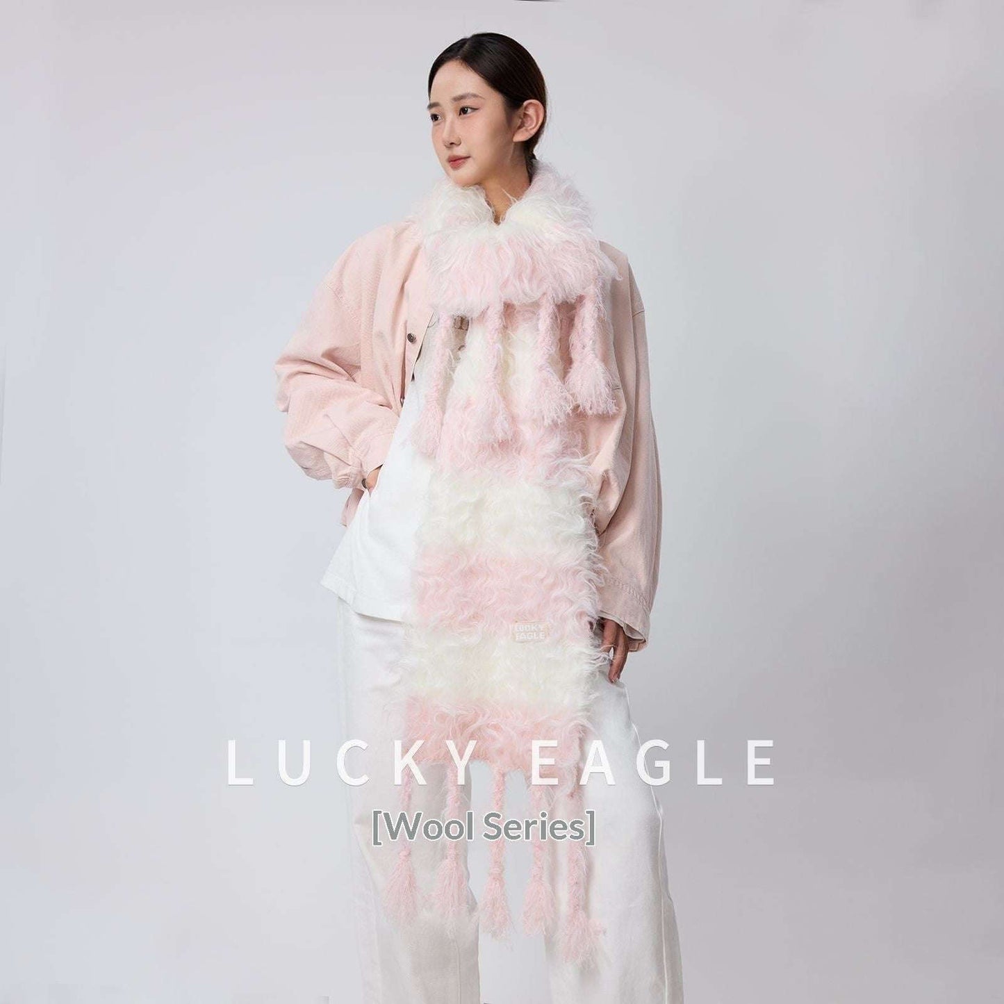 Striped Color-block Wool Scarf Warm And Thick Neck Warmer