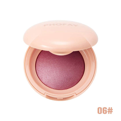 Luminous powder blush compact with open lid and shimmery mauve rose powder, 06#