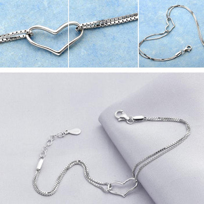 Single heart-shaped silver bracelet Bracelet