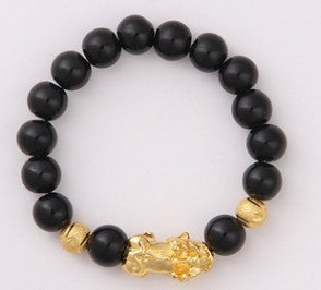 Obsidian Bracelet: 18K Gold, Pearls, Six Brave Words Fine Jewelry | Ectron Online