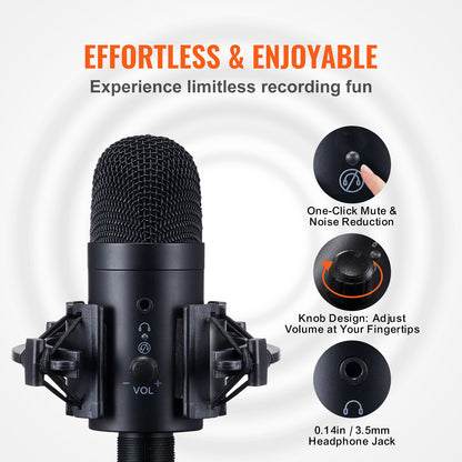 VEVOR USB Microphone Kit - 192kHz Professional Condenser Mic & Boom Arm VEVOR USB Microphone, 192kHz 24-bit, Pro | Ectron Online