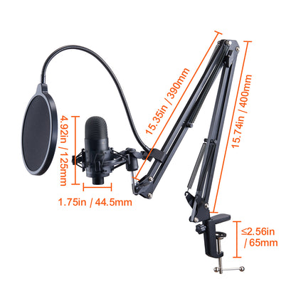 VEVOR USB Microphone Kit - 192kHz Professional Condenser Mic & Boom Arm VEVOR USB Microphone, 192kHz 24-bit, Pro | Ectron Online