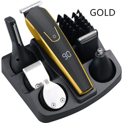 Gold and black hair trimmer set on a white background with 'GOLD' text.