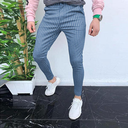 Striped men's casual pants