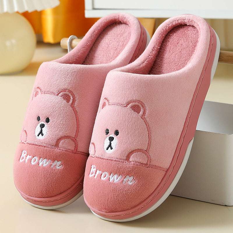 Cute Bears Plush Slippers – Warm Winter Non-slip House Shoes Cute Bears Slippers Warm Winter House Sh | Ectron Online