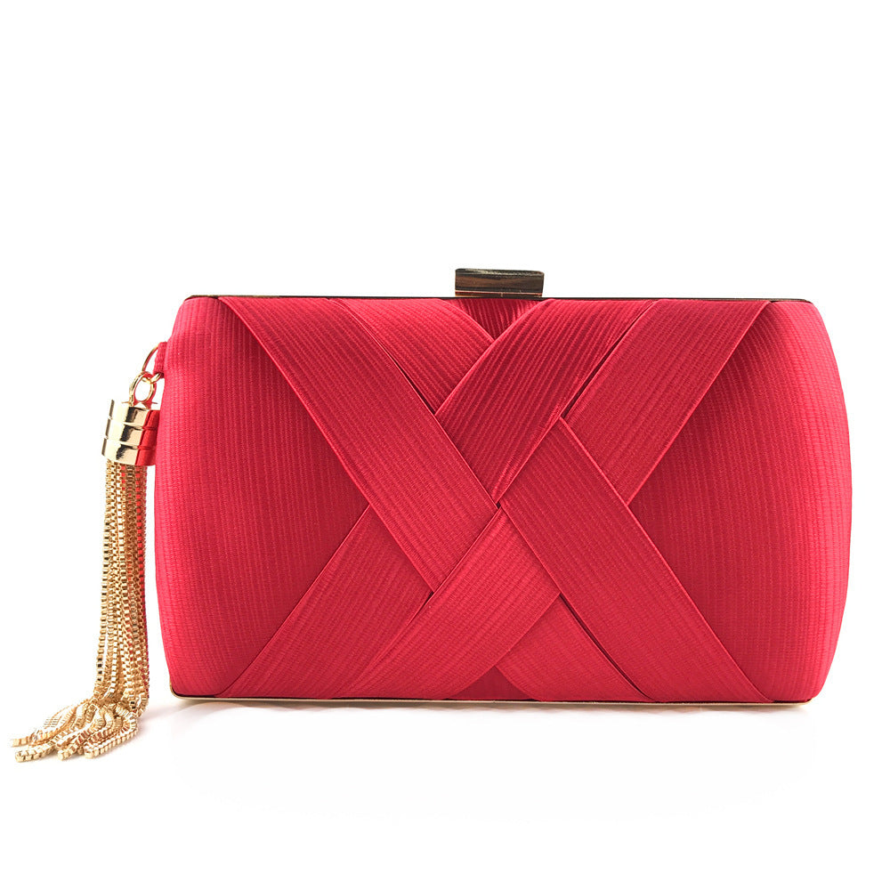 Dinner Satin Fashion Tassel Clutch - Elegant Evening Bag Dinner Satin Fashion Tassel Clutch | Ectron Online