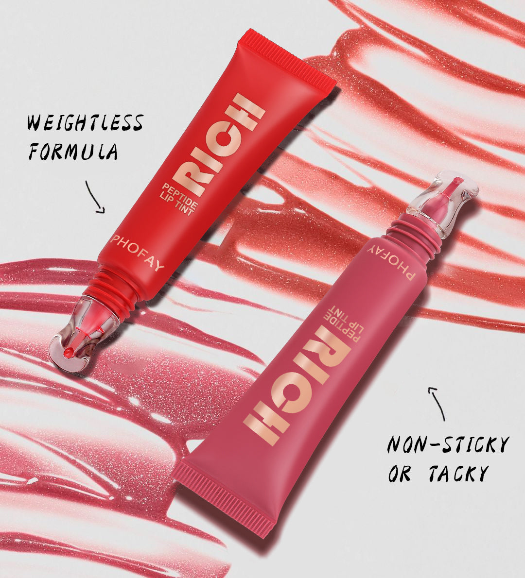 PHOFAY Peptide Lip Tint - Plumping & Hydrating Glossy Lip Stain