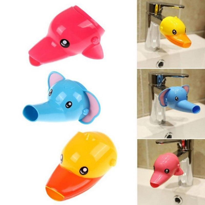 Happy Fun Animals Faucet Extender Baby Tubs Kids Hand Washing Bathroom Sink Gift Fashion and Convenient