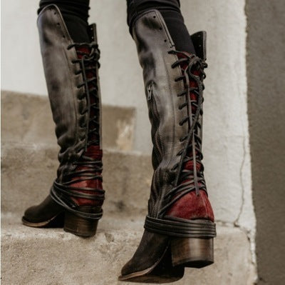 Fashion Personality All-match Color Matching Women's Boots