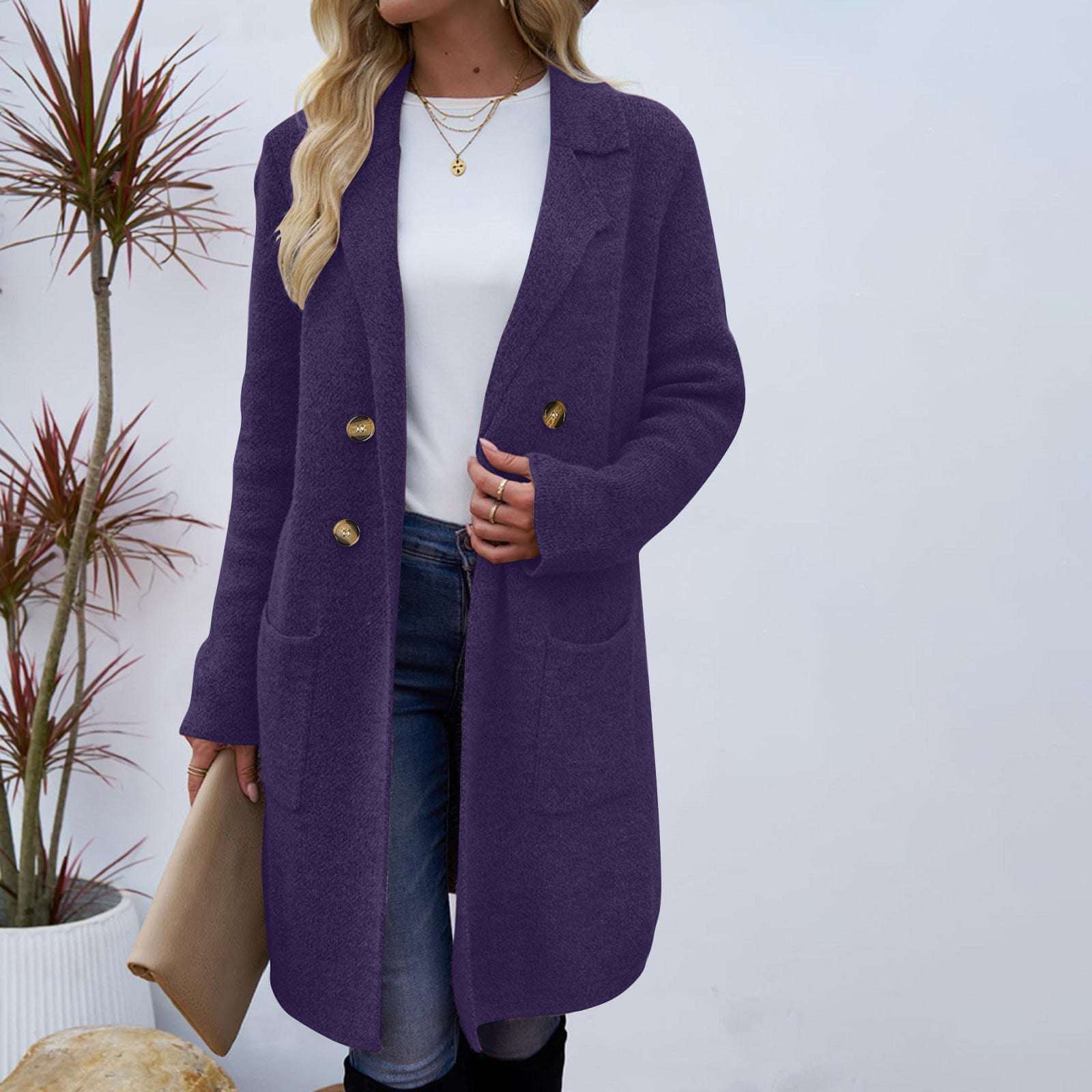 Women's Mid-Length Woolen Coat Suit Jacket Women's Fashionable All-match Mid-length | Ectron Online