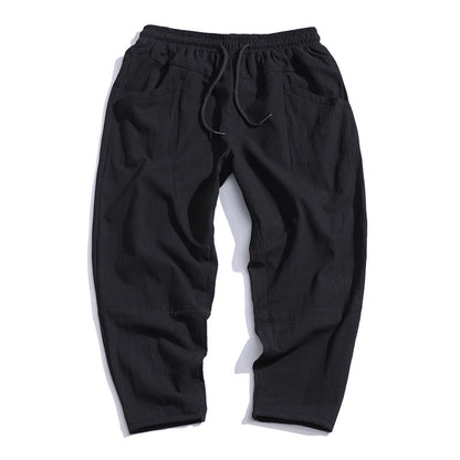 Loose Cotton Linen Cropped Harem Pants Casual
