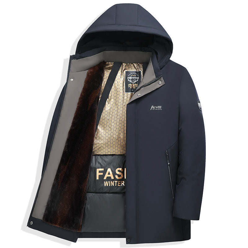 Men's Business Casual Cotton Padded Coat Business Casual Black And Gold Cotton-pa | Ectron Online