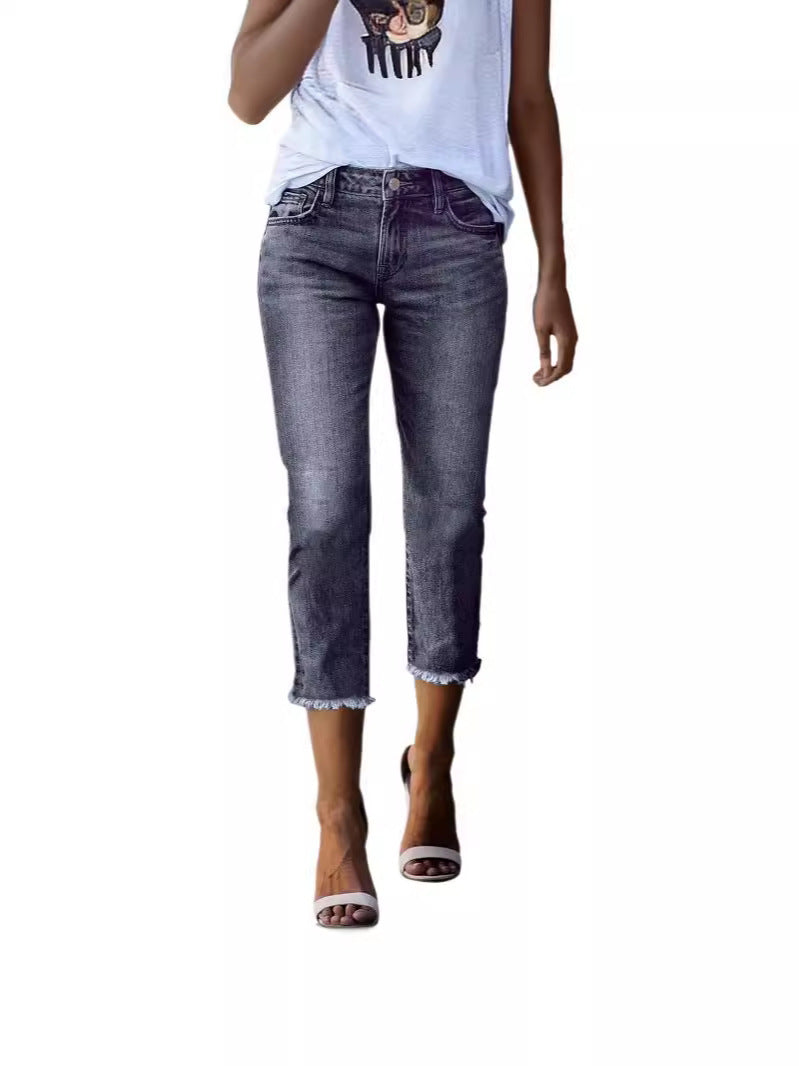 Fashionable Retro Slim-fit Stretch Jeans For Women