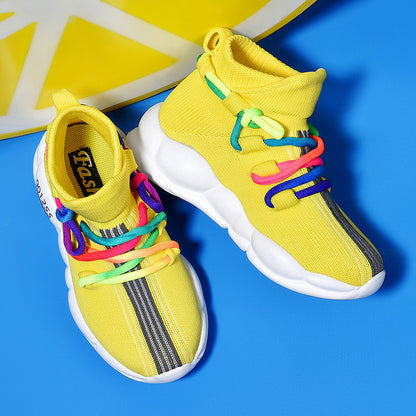Children's Sports Knitted Breathable Student Casual Shoes