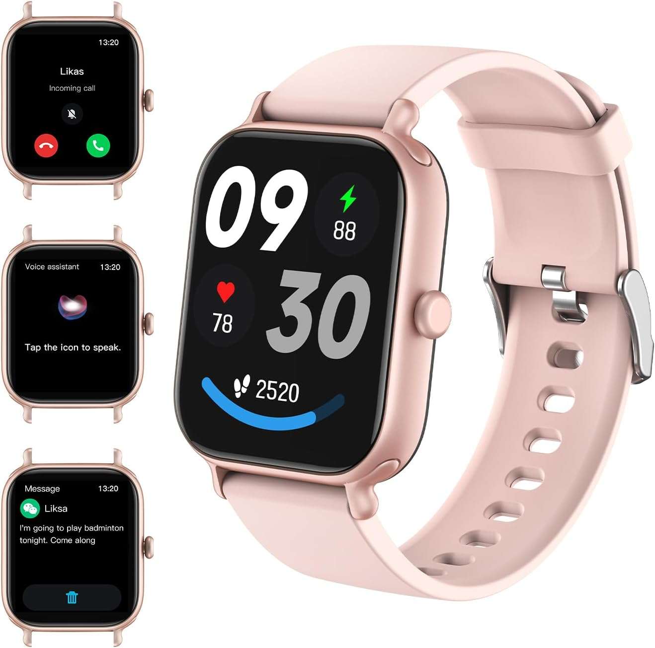 2.0" Fashion Smartwatch | Mental Health & Anxiety Relief Tracker 2.0 Inch HD - Fashion Smartwatch Bluetoo | Ectron Online