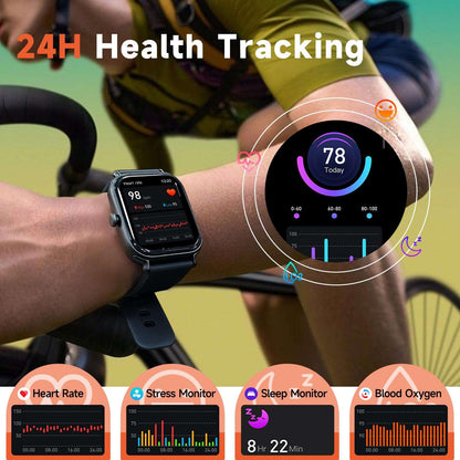 2.0" Fashion Smartwatch | Mental Health & Anxiety Relief Tracker 2.0 Inch HD - Fashion Smartwatch Bluetoo | Ectron Online