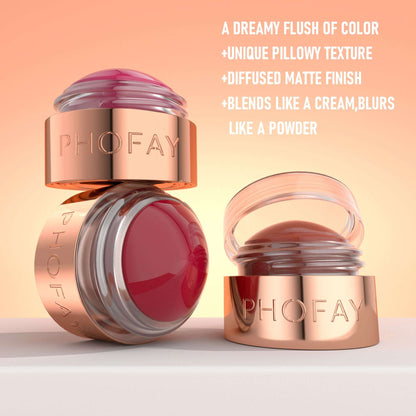 PHOFAY Mousse Blush Cream – Lightweight & Long-Lasting Glow PHOFAY MOUSSE BLUSH CREAM | Ectron Online