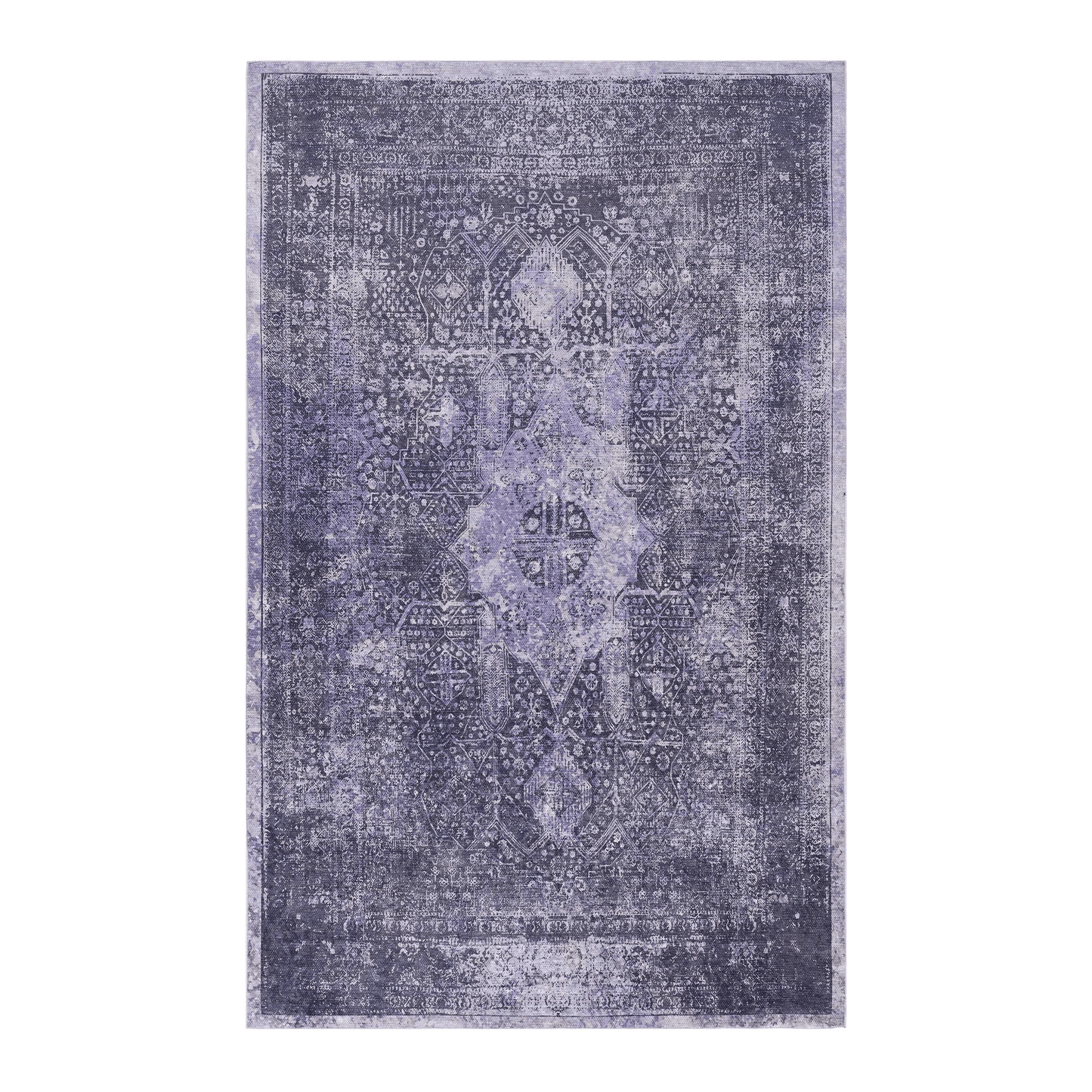 MAVAL Anthracite Washable Rug 8x10 Area Rug  Anthracite, 8' X 10'