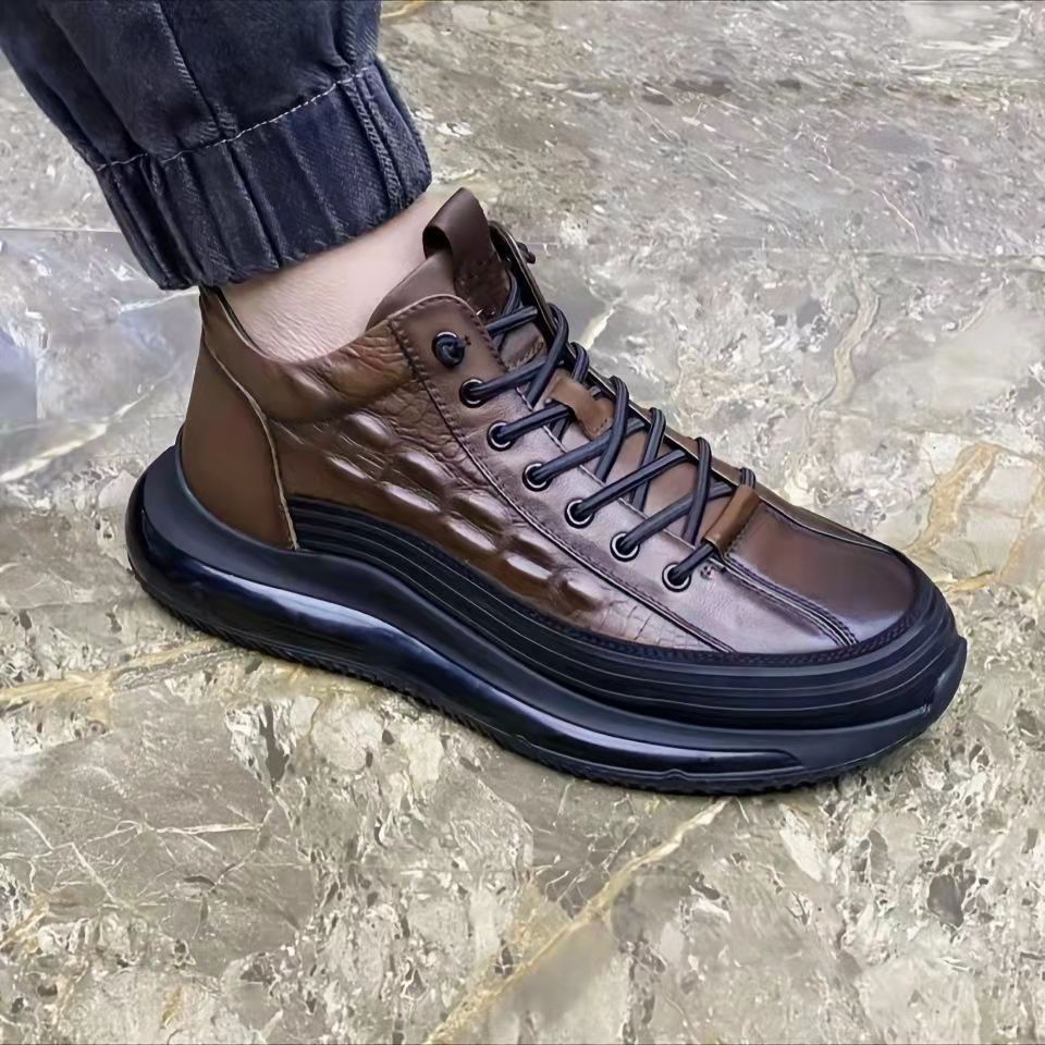 Warm Air Cushion  Pattern Elastic Band Trend Men's Shoes