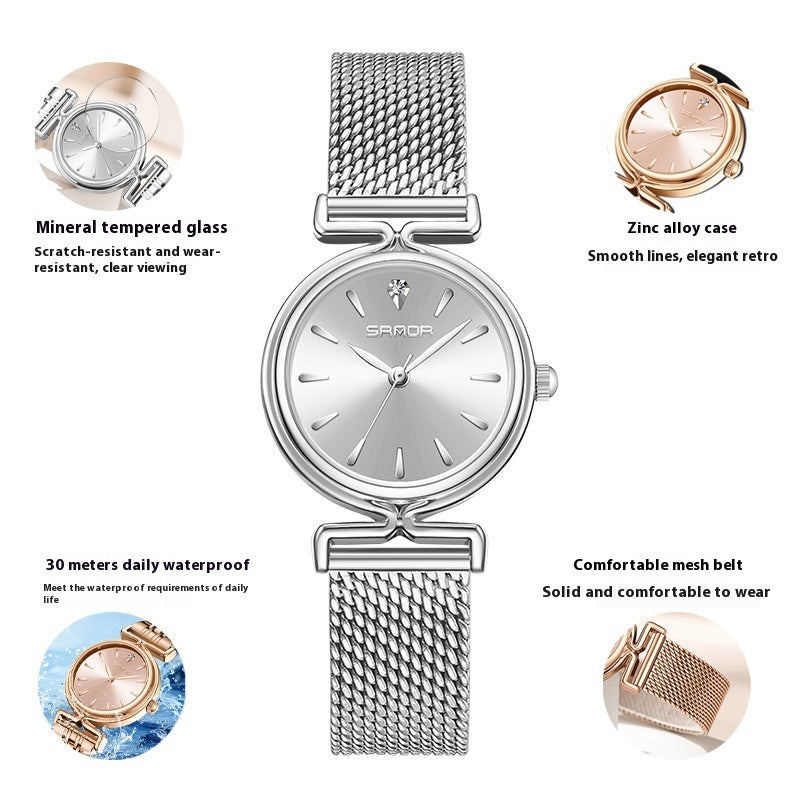 Women's Retro Mesh Strap Watch - All-Matching Women's Retro Mesh Strap Watch Outdoor A | Ectron Online