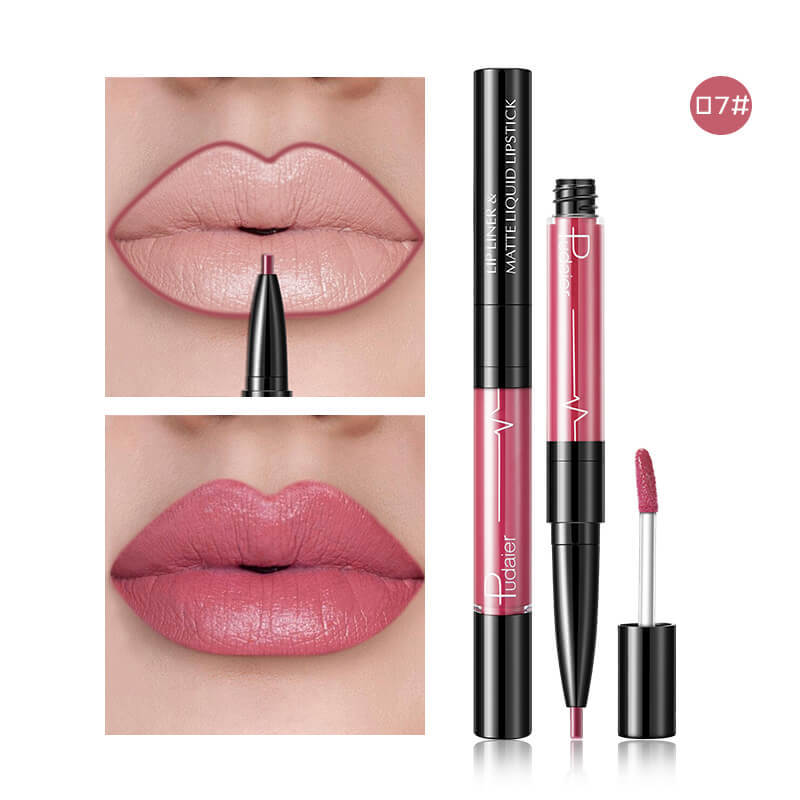 Pudaier Matte Lip Gloss & Liner 2-in-1 Kit Pudaier Matte Lip Gloss Lip Liner 2 in1 | Ectron Online