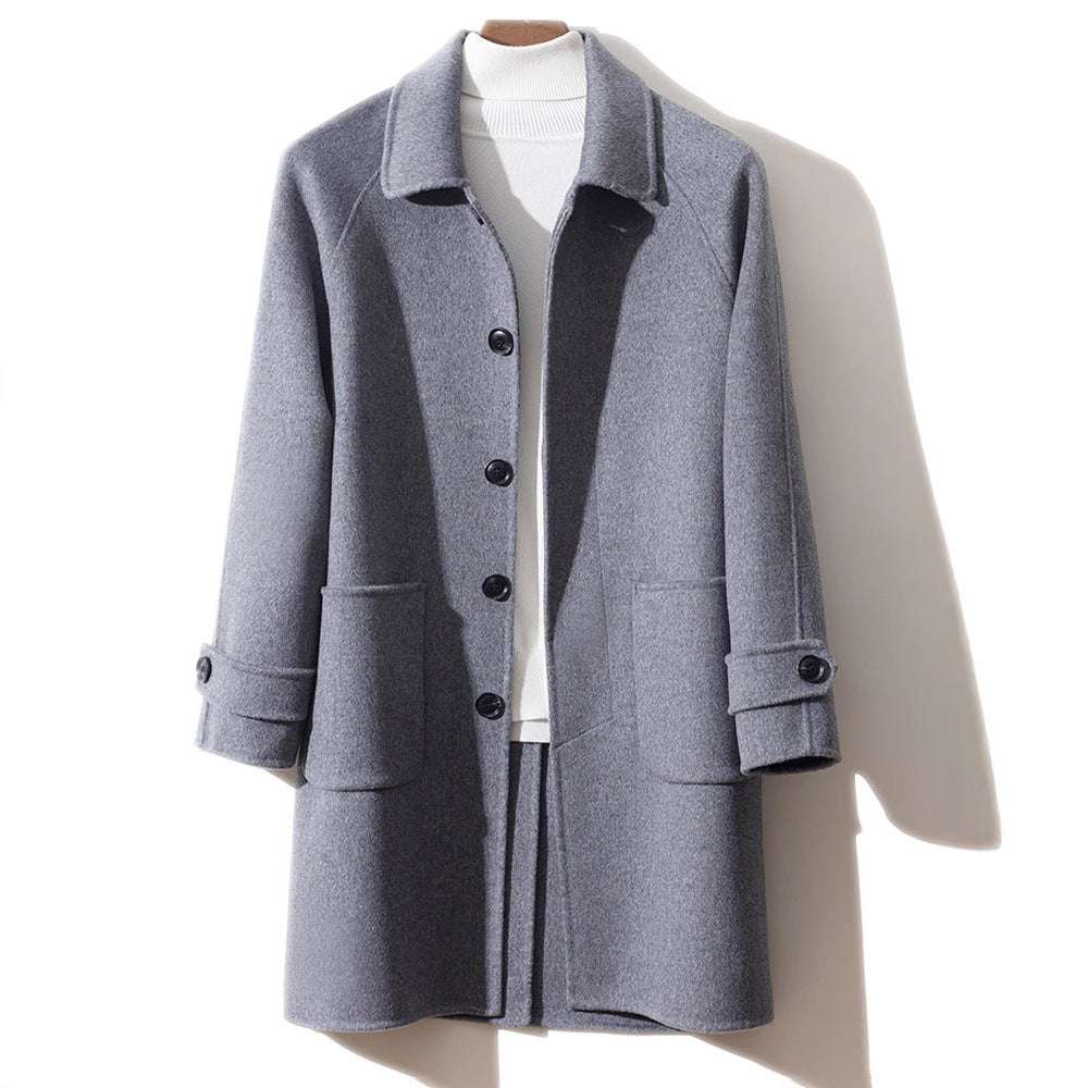 Men's Reversible Wool Mid-Length Coat