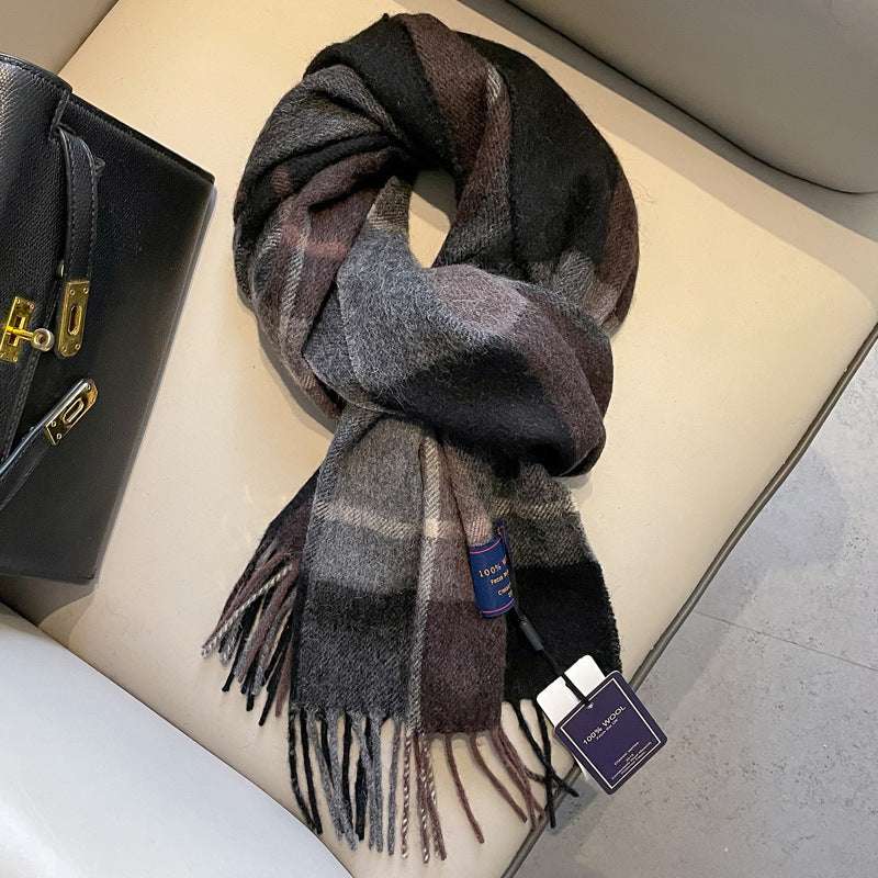 Men's Wool Scarf Wool Scarf Men's Winter Red New Style Fr | Ectron Online