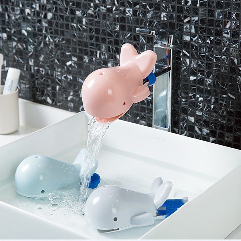 Baby Cute Dolphin Bathroom Brush Faucet Extenders Children Washing Hands Convenient Protector Cover for Kid Washing Helper Tools