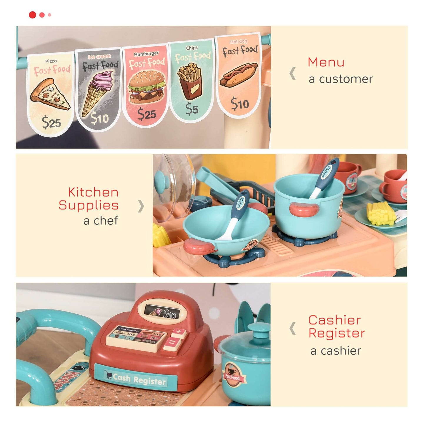 Kids Kitchen Food Stand Kids Kitchen Food Stand with Play Food | Ectron Online