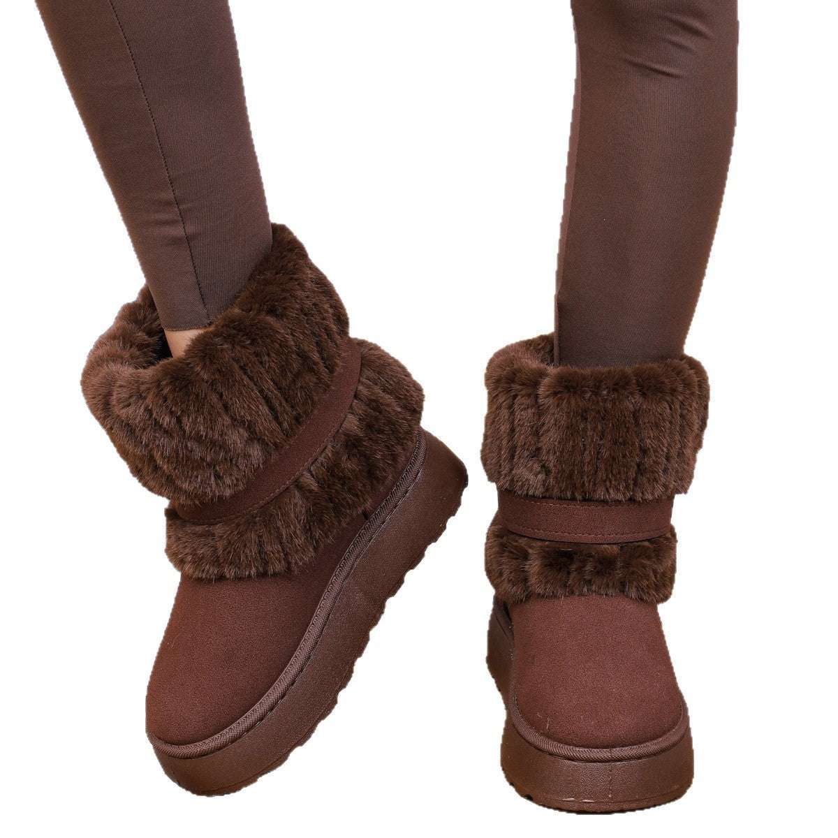 Women's Plus Size Fleece Lined Snow Ankle Boots