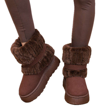 Women's Plus Size Fleece Lined Snow Ankle Boots