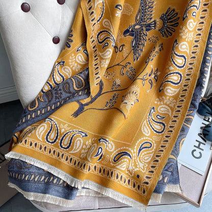 Women's Cashmere-like Warm Scarf | Office Blanket Tassel Shawl Women's Neck Warmer Office Blanket Cashm | Ectron Online