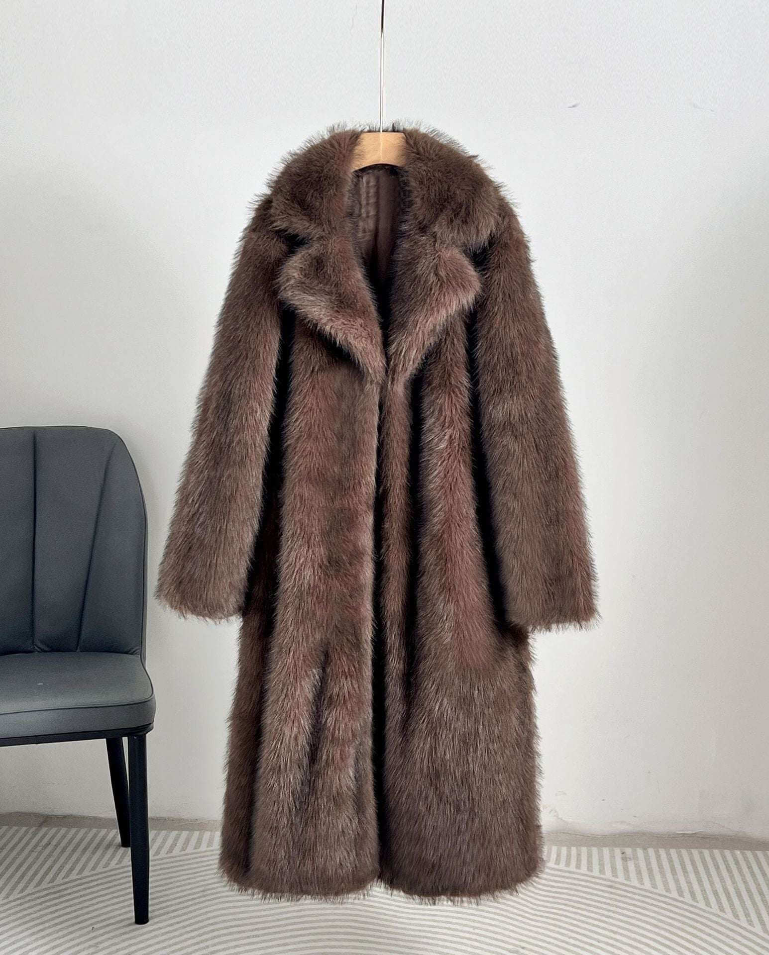 Extended Faux Fur Overcoat Autumn And Winter Extended Imitation Fur | Ectron Online