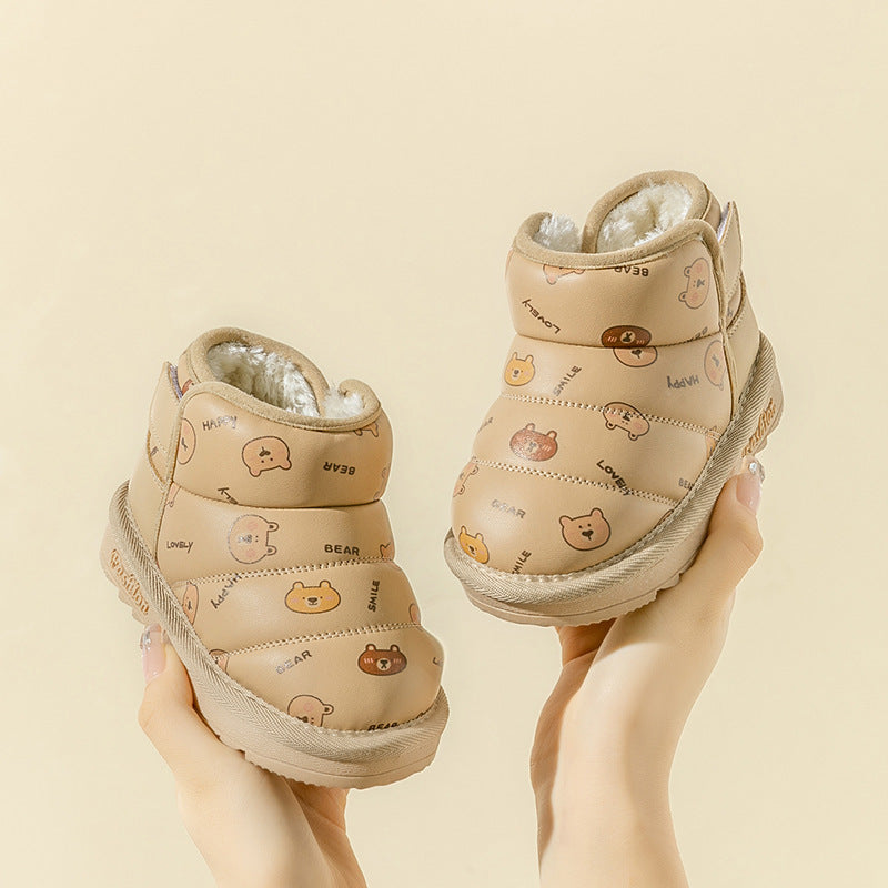 Cartoon Winter Snow Boots for Kids | Warm Microfiber Lined with Velcro Children's Microfiber Warm Thick Non-sli | Ectron Online