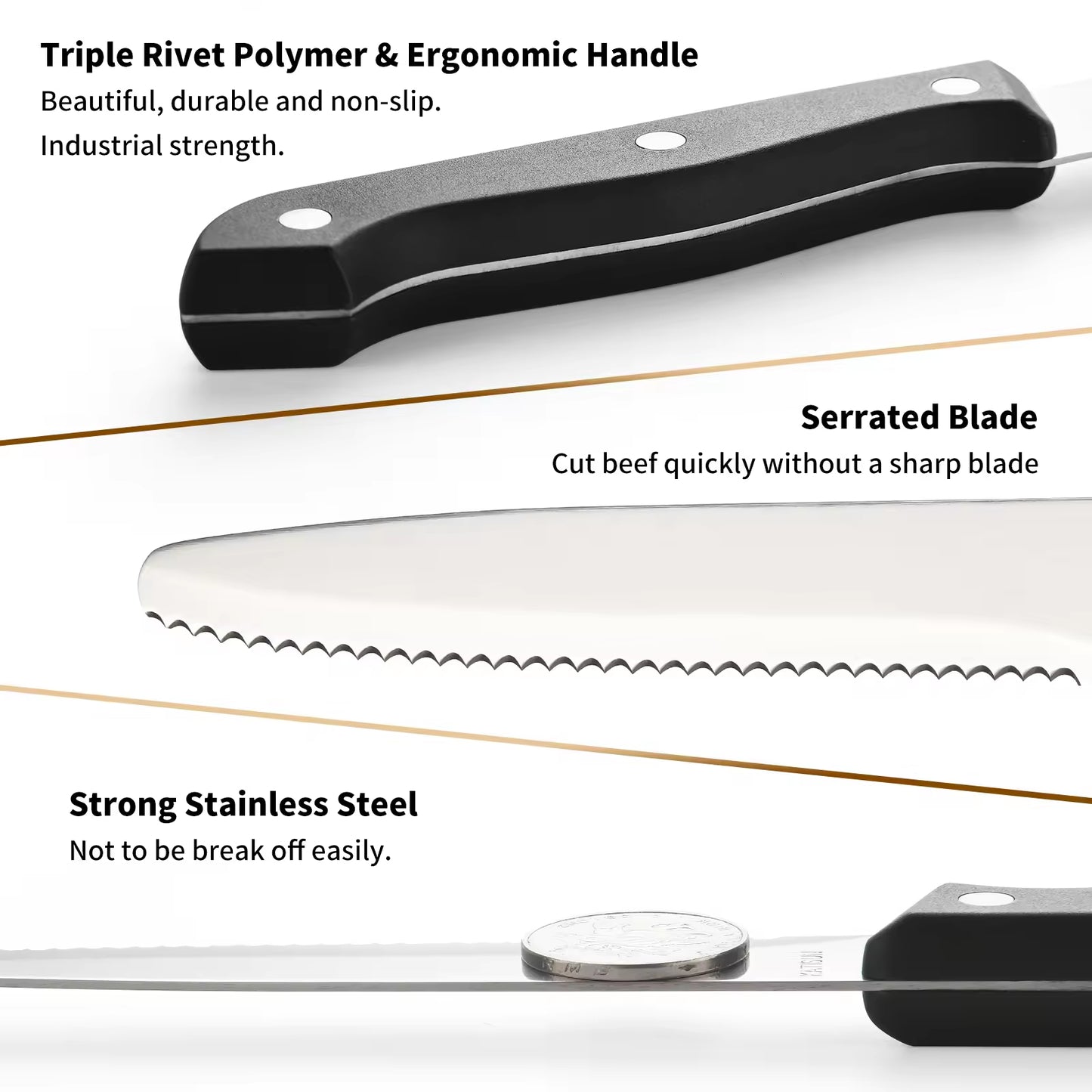 12-Piece High-Carbon Stainless Steel Knife Set | Meat & Steak Knives